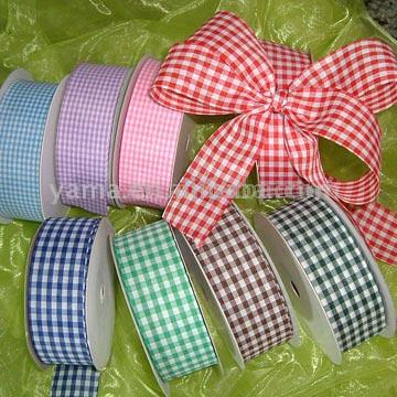  100% Polyester Plaid / Check / Gingham Ribbon (100% Polyester Plaid / Check / Ruban vichy)