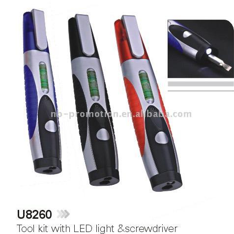  Tool Kits with Screwdriver Level and LED Light (Наборы инструментов отверткой Уровень и светодиодный индикатор)