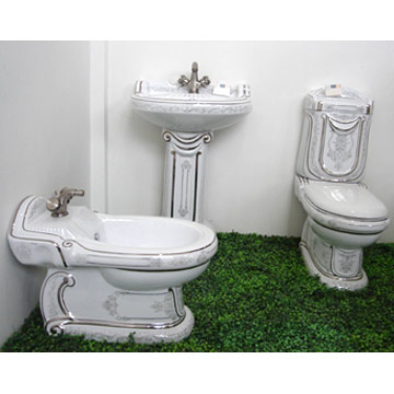  Toilet, Bidet, Basin And Pedestal (Toilettes, bidet, lavabo et d`un socle)
