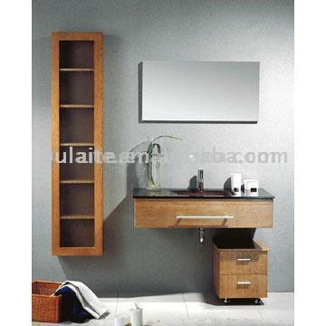  Glass Unit-Basin with Solid Wood Cabinet (GLASS UNIT-bassin avec Solid Wood Cabinet)