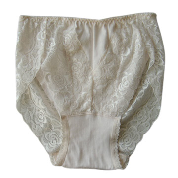  Ladies` Single Jersey Briefs with Lace ( Ladies` Single Jersey Briefs with Lace)