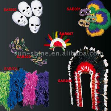  Masks, Feather Masks, Feather Boas, Wings (Des masques, des masques de plumes, Feather Boas, Wings)