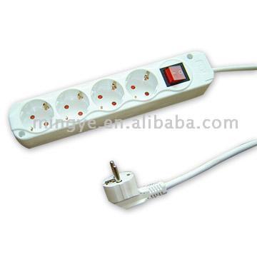  4-Way Germany Socket with Luminous Switch (4-Way Socket Allemagne avec Luminous Switch)