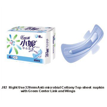 Night Use 320mm Anti-Microbial Cottony Top-Sheet Napkins (Nocturnes 320mm anti-microbiens cotonneuses Haut-Sheet Serviettes)