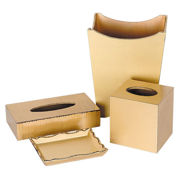  Golden Leaf Waste Baskets, Tissue Box Covers and Trays (Golden Leaf Corbeille, Tissue Box Covers et Plateaux)