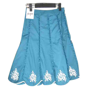  Spandex Poplin Skirt with Embroidery ( Spandex Poplin Skirt with Embroidery)