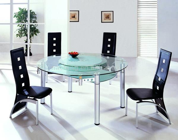  Glass Dining Table & Chairs (Glass Dining Table et chaises)