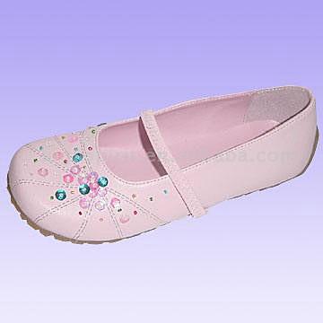  Girl`s Shoes with PVC Lining and Sequins (Chaussures Fille de PVC Doublure et paillettes)