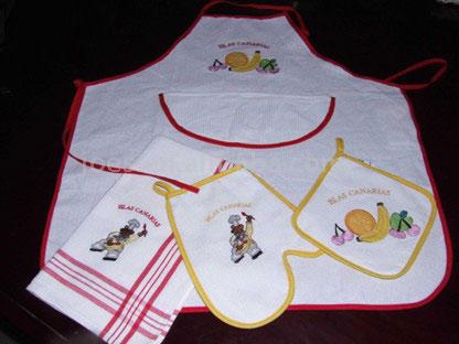  All Cotton Waffle or Terry Embroidery Apron Set ( All Cotton Waffle or Terry Embroidery Apron Set)