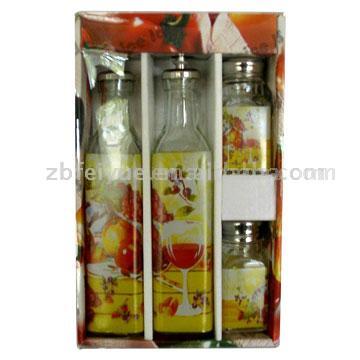  4pc Glass Condiment Set (4PC Glas Gewürz-Set)