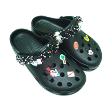  EVA Garden Clog with Beads Decorated Strap and Upper Charms ( EVA Garden Clog with Beads Decorated Strap and Upper Charms)