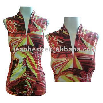  Mandarin Collar Sleeveless Top (Mandarin Collar рукавов Вверх)