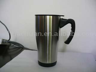  220ml Single-Wall Stainless Steel Coffee Mug With Plastic Bottom And Handle (220ml paroi simple Stainless Steel Coffee Mug avec du plastique Bas et Manche)
