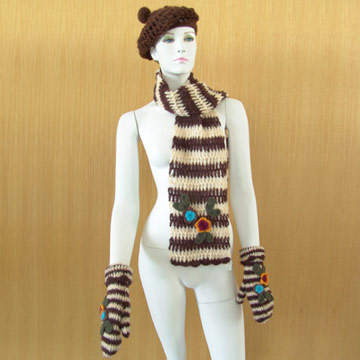  Scarf, Hat and Gloves Set (Écharpe, bonnet et gants Set)