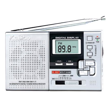  High Sensitivity 10 Band Digital Display Radio with Clock-Control (Высокая чувствительность 10 полосный цифровой дисплей с радио Часы-контроль)