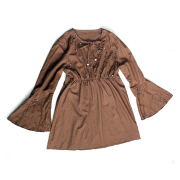  Cotton Dress with Embroidery & Sequins (Coton Robe avec Broderie et paillettes)