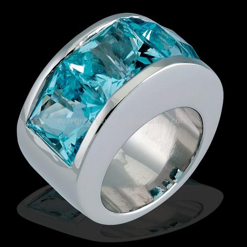 Sterling Silber Mit Swiss Blue Topas Ring (Sterling Silber Mit Swiss Blue Topas Ring)