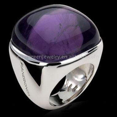  Sterling Silver with Amethyst Sphere Ring (Стерлинг серебро с аметистом сфере кольцо)