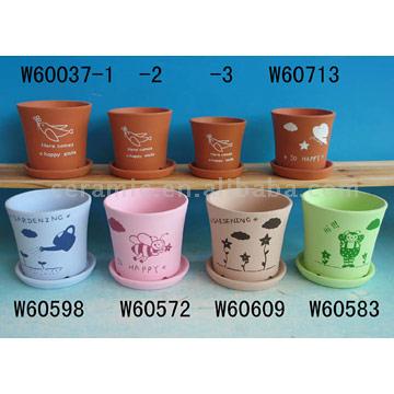  Ceramic Hand Painted Flower Pots ( Ceramic Hand Painted Flower Pots)