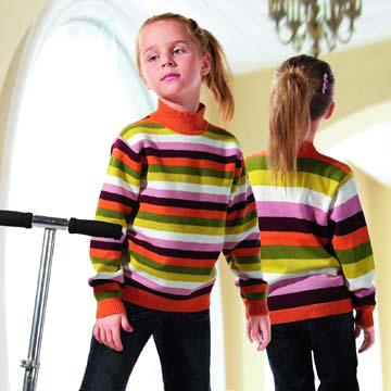  Kids` Colorful Stripe Sweater