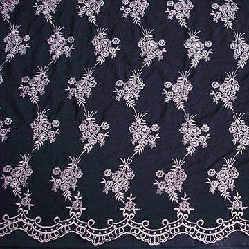  Flower Pattern Embroidered Mesh Fabric (Motif brodé de fleurs en tissu Mesh)