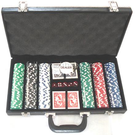  Casino Style Poker Set with Leather Case (Casino Poker Style Set with Leather Case)