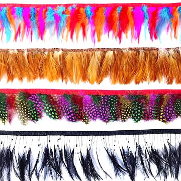  Feather Trimming with Satin Ribbon Tape (Feather Découper avec Satin Ruban Ruban)