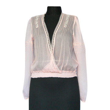  100% Silk Blouse with Lace ( 100% Silk Blouse with Lace)