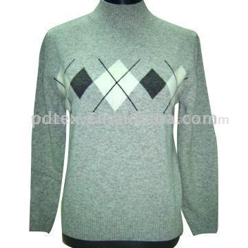  Intarsia Ladies` Cashmere Sweater (Cashmere Intarsia Ladies `Sweater)