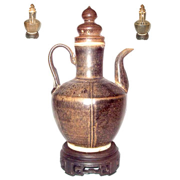  Jizhou Kiln Ceramic Flagon (Jizhou Kiln Keramik Flagon)