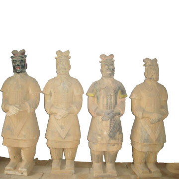  Pottery Terra-Cotta Warriors and Horses (Qin Dynasty)