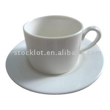  Stock 220cc Ceramic Coffee Cup & Saucer (Фондовый 220cc Керамические чашки кофе & Блюдце)