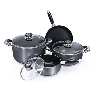  7pc Aluminum Cookware Set (7pc aluminium Batterie de cuisine)