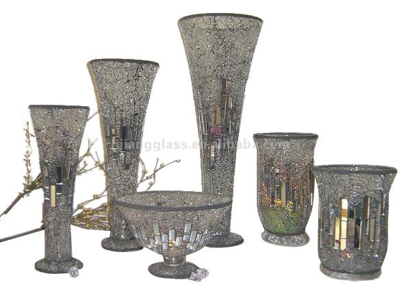  Hand Painted Vases and Candle Holders (Peintes à la main Vases et Bougeoirs)