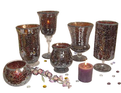  Mosaic Glass Hurricane Lamp & Candle Holder ( Mosaic Glass Hurricane Lamp & Candle Holder)