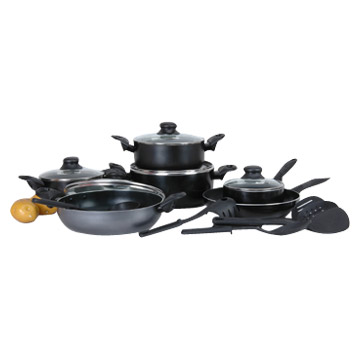  16pc Aluminum Alloy Nonstick Cookware Set (16pc алюминиевого сплава Nonstick посуда Установить)