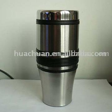  New 450ml Stainless Steel Auto Mug with Silicon Circle (Новые 450мл Нержавеющая сталь Авто Кружка с Силиконовой Круг)