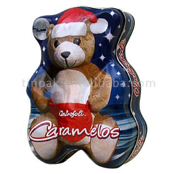  Bear Shaped Tin Box (Bear Тина Shaped Box)