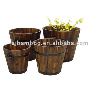  Wooden Flower Pot (Деревянный Горшок)