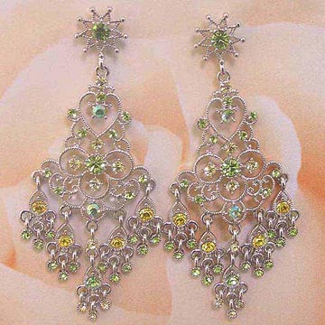  Rhinestone Filigree Dangle Earrings (Boucle d`oreille en strass filigrane)