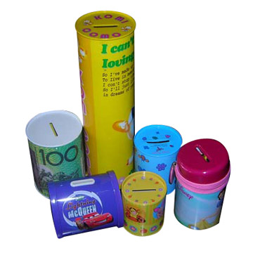  Tin Coin Bank & Tin Promotion Gift