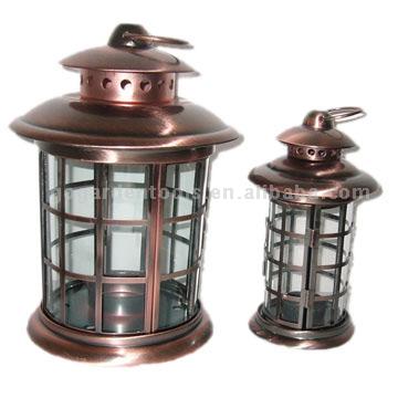  Small (Large) Round Bronze Effect Candle Lantern (Petit (grand) cycle Effet bronze lanterne à bougie)