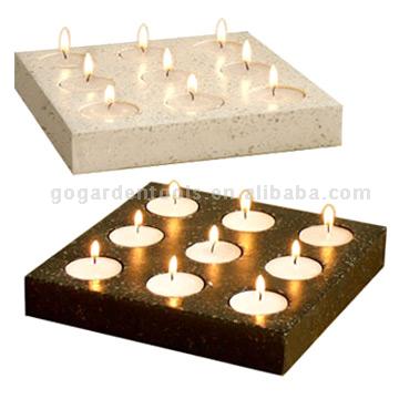  Small Stone T-Light Holder (Black and White) (Small Stone T-Light Holder (Noir et Blanc))