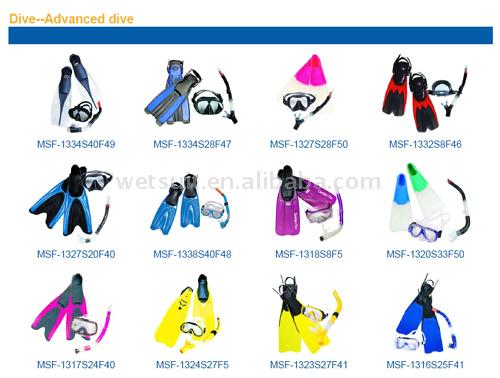  Snorkelling and Scuba Diving Mask, Fin and Snorkel Combo