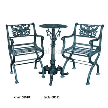  Cast Iron Chairs & Table