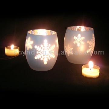 Snowflake White Candle Cup (Snowflake White Candle Cup)