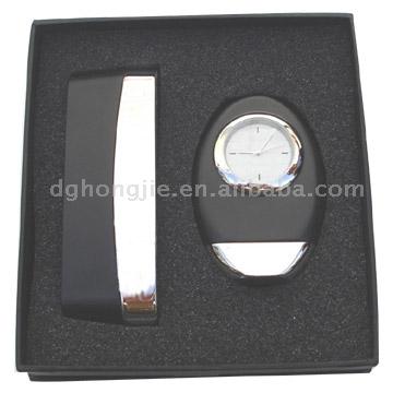  Name Card Holder and Quartz Clock Set ( Name Card Holder and Quartz Clock Set)