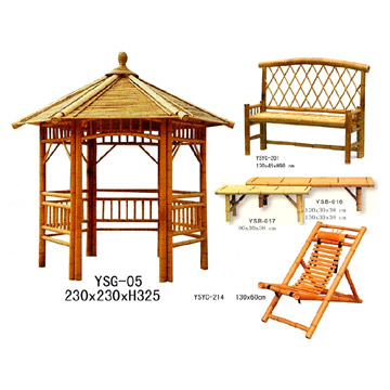  Bamboo Pavilion, Garden Chair, Reclining Chair (Бамбуковый павильон, сад Председатель наклонном кресле)