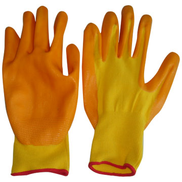  13g Yellow Nitrile Coated Yellow Nylon Gloves (Желтый 13G нитрила покрытые оболочкой желтого цвета нейлон перчатки)