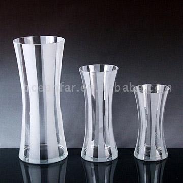  High Clear Glass Vase 3 Ast. with Blow Sand Designing Decoration (High Clear Glass Vase 3 Ast. Blow mit Sand gestalten Dekoration)